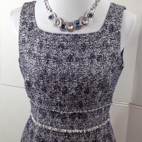 Talbots navy/silver sleeveless dress - Picture 2 of 7